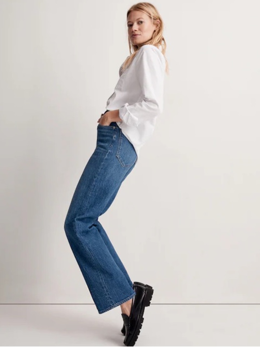 Madewell The Perfect Vintage Wide-Leg Jean Leifland Wash 32 Stretch NH653 - Picture 4 of 16